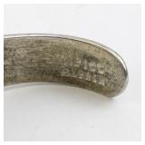 Alpaca Silver Cuff Bracelet with Abalone Inlay 6.5in
