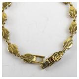 7.5in Gold Tone Base Metal Ladybug Link Bracelet