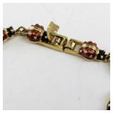 7.5in Gold Tone Base Metal Ladybug Link Bracelet