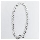 Sterling Silver Chain Bracelet 7.5in Starter Charm Bracelet