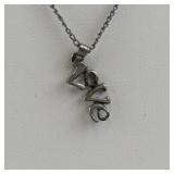Sterling Silver Love Pendant Necklace