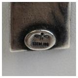 Sterling Silver Necklace with Square House Pendant, 22in, 6.2g