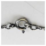 Sterling Silver Necklace with Square House Pendant, 22in, 6.2g