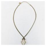 Christian Dior Base Metal Necklace with Geometric Pendant