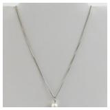 Sterling Silver Pearl Pendant Necklace