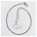 Sterling Silver Pearl Pendant Necklace