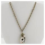 Base Metal Chain Necklace with Nautical Shell Pendant