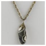 Base Metal Chain Necklace with Nautical Shell Pendant