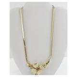 Trifari Gold Plated Necklace with Flower Pendant