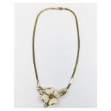 Trifari Gold Plated Necklace with Flower Pendant