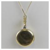 Vintage Floral Round Locket Pendant Necklace, Base Metal