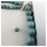 Turquoise Bead Necklace and Earring Set in Gift Box