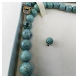Turquoise Bead Necklace and Earring Set in Gift Box