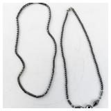 Pair of Hematite Beaded Necklaces