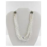 Vintage Crystal Bead Necklace and Clip-On Earring Set