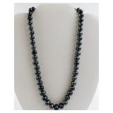Black Freshwater Pearl Necklace with Sterling Silver Clasp