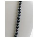 Black Freshwater Pearl Necklace with Sterling Silver Clasp