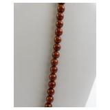 Vintage Red Beaded Necklace with Toggle Clasp