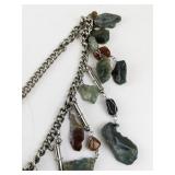 Vintage Mixed Stone and Metal Statement Necklace