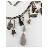 Vintage Mixed Stone and Metal Statement Necklace