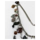 Vintage Mixed Stone and Metal Statement Necklace