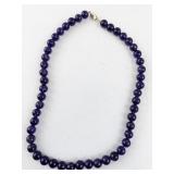 Faceted Amethyst Bead Necklace with Gold Tone Clasp