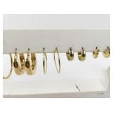 Collection of Gold Tone Hoop and Huggie Earrings - 7 Pairs