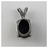 Sterling Silver Pendant with Oval Opal Doublet