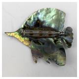 Abalone Shell Fish Brooch Pin
