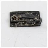 WWI Service Flag Enamel Sterling Bar Pin