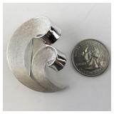 Trifari Vintage Silver Tone Abstract Swirl Brooch
