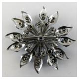 Vintage Blue Rhinestone Starburst Brooch
