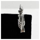 Sterling Silver Liberty Torch Lapel Pin