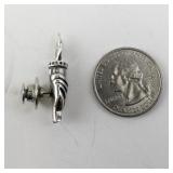 Sterling Silver Liberty Torch Lapel Pin