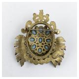 Hattie Carnegie Turquoise Glass and Rhinestone Brooch