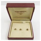 Hilborn-Hamburger Gold Tone Shirt Studs Set in Original Box