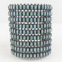 Vintage Navajo Sterling Silver 9 Row Turquoise Cuff Bracelet by Larry Moses Begay