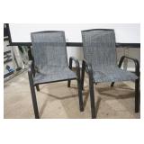 Outdoor Patio Chairs (2ct). Dark Grey/Blue Color
