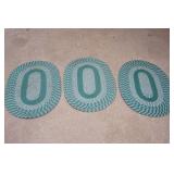 Braided Green Oval Rugs (3ct)