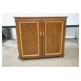 Custom Wooden Liquor Cabinet on Wheels