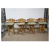 Wooden Swivel Bar Stools (4ct)
