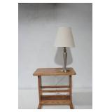 Side Table With Lamp 12"x2"x18" (21" mounted lamp)