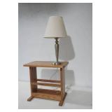Side Table With Lamp 12"x2"x18" (21" mounted lamp)