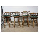 Wooden Swivel Bar Stools (4ct)