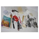 Kitchen Utensils and Rubbermaid Bin