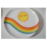 Poly Cups and Plates, Vintage Rainbow Sunshine Plates