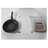 NEW/LIKE NEW Good Cook Fry Pan, Cutting Board, & Grill Top Tray Set