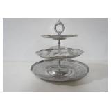 Vintage 3-Tier Serving Tray 14" tall