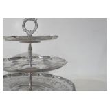 Vintage 3-Tier Serving Tray 14" tall