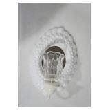 Vintage Burwood White Plastic Hobnail Mirror & Mirrored Sconces